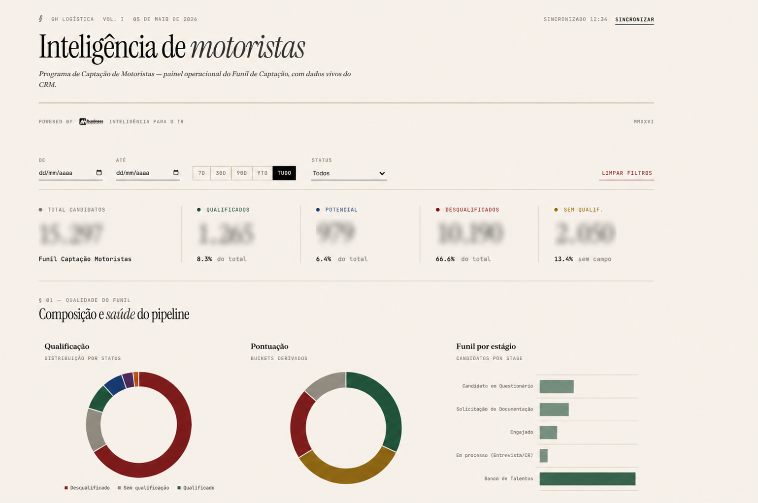 Tela do projeto GH Solucionador Logístico